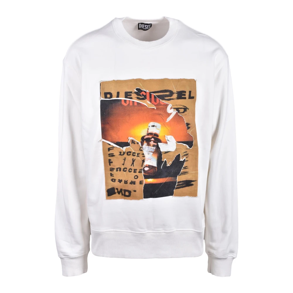 Diesel Katoenen Sweatshirt Model: Felpa White Heren