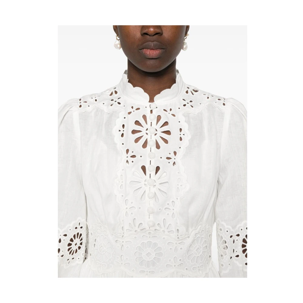 Zimmermann Witte Broderie Anglaise Jurk White Dames