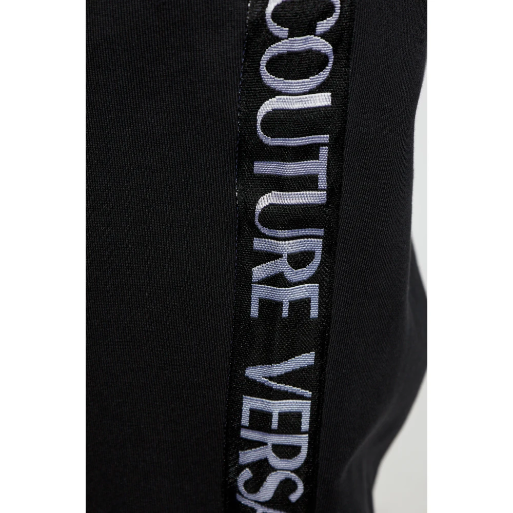 Versace Jeans Couture Sweatpants met logo zijstrepen Black Heren