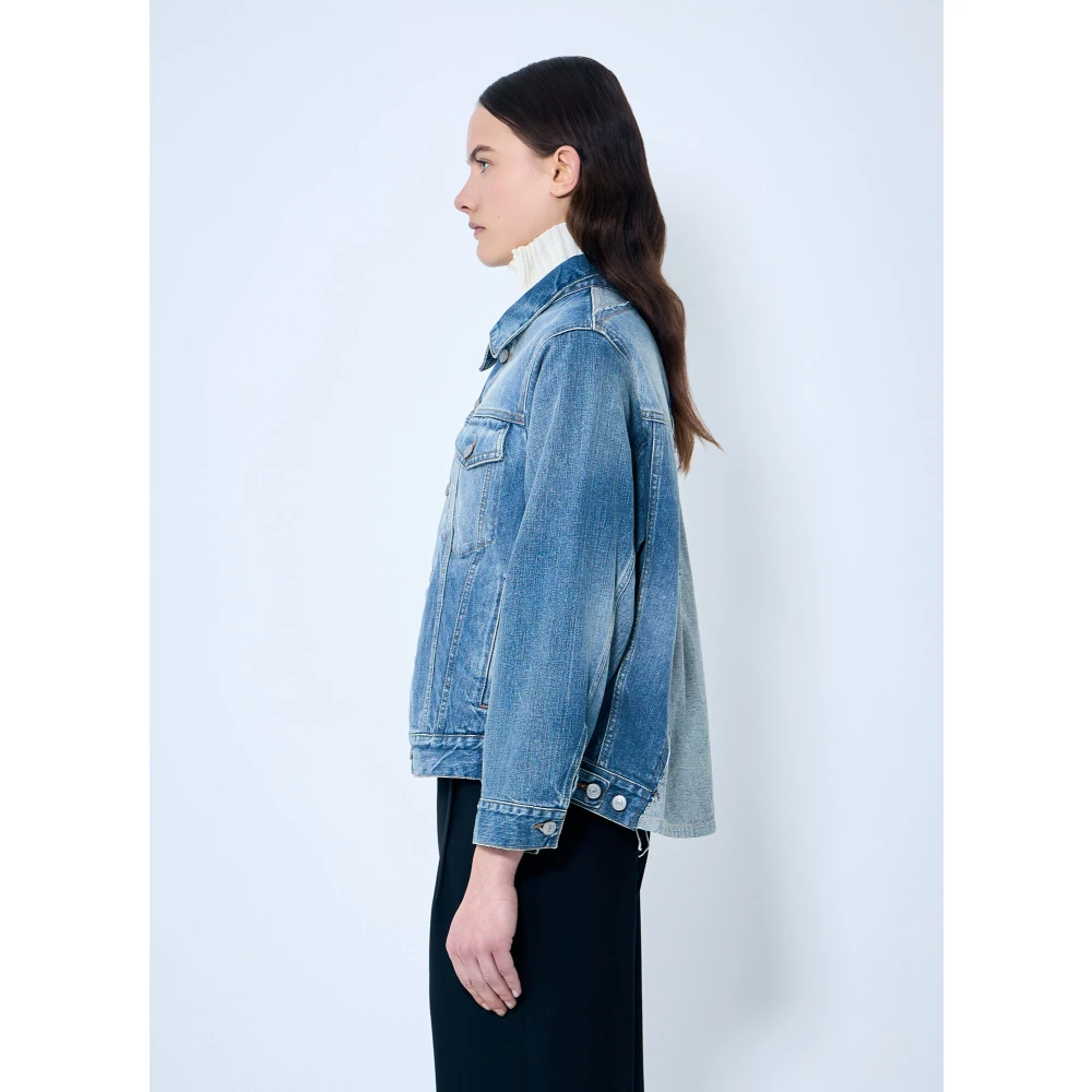 MM6 Maison Margiela Distressed Denim Jacket Blue Dames