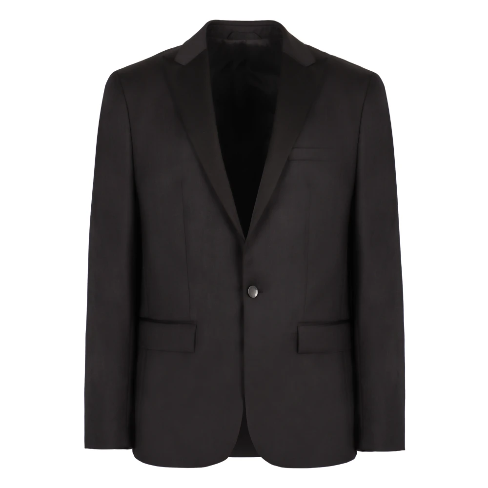 Calvin Klein Klassieke Wollen Blazer met Reverskraag Black Heren