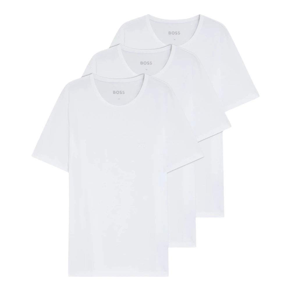 Boss Uomo Bianco Per 50475284 Confezione 3 Magliette Rn 3P Classic Bianche (S), Casual, Cotone, Manica Corta - Immagine 4