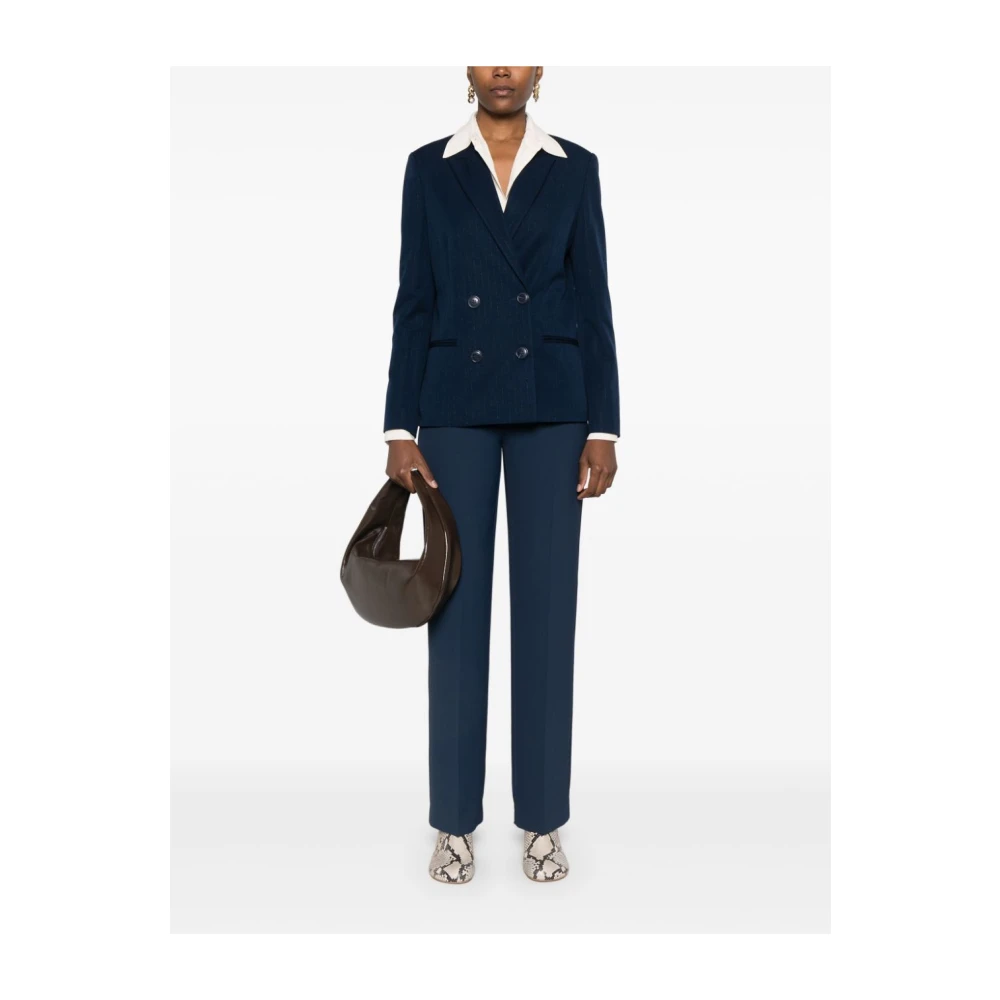 Twinset Blauwe Blazer met Pinstripe Patroon Blue Dames
