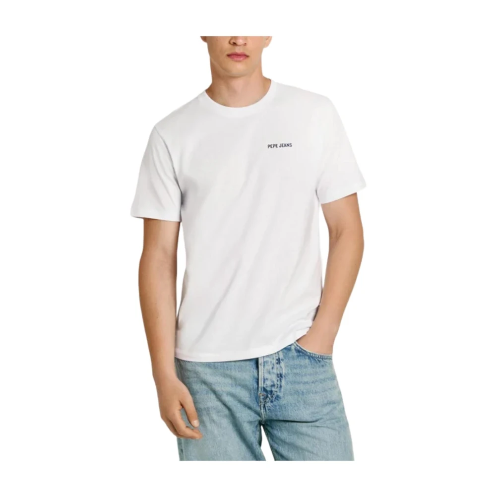 Pepe Jeans Jeep Grafisch Logo Katoenen T-shirt White Heren