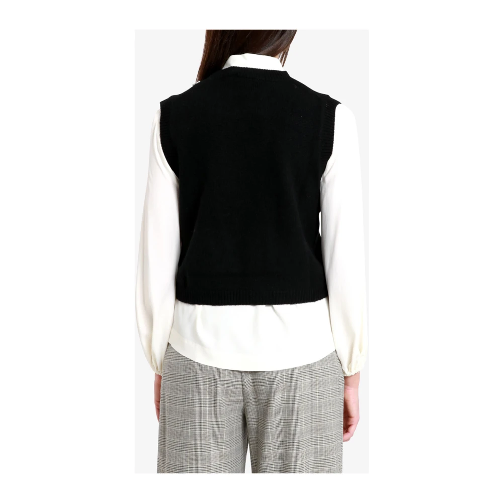 Semicouture Zwarte Wol Kasjmier Trui Black Dames