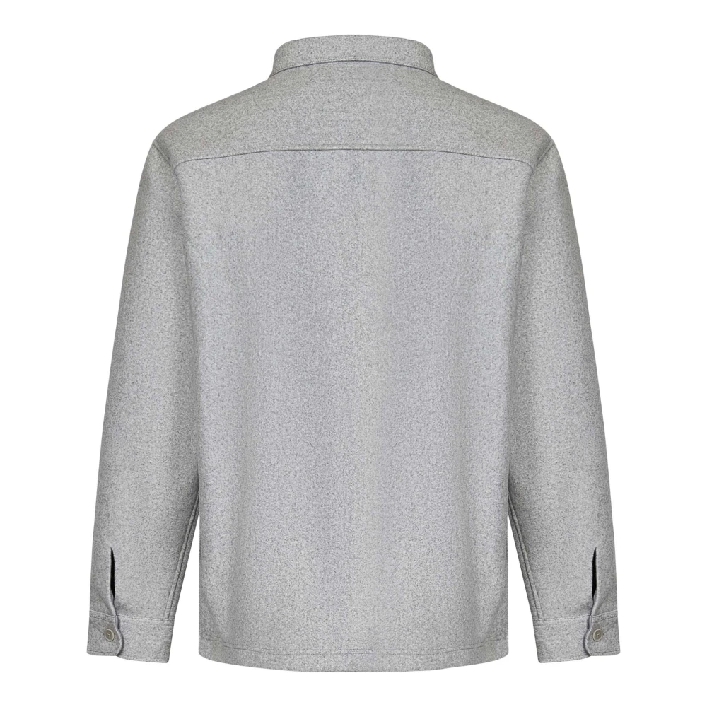 Lacoste Grijze knoopshirt met krokodilborduursel Gray Heren
