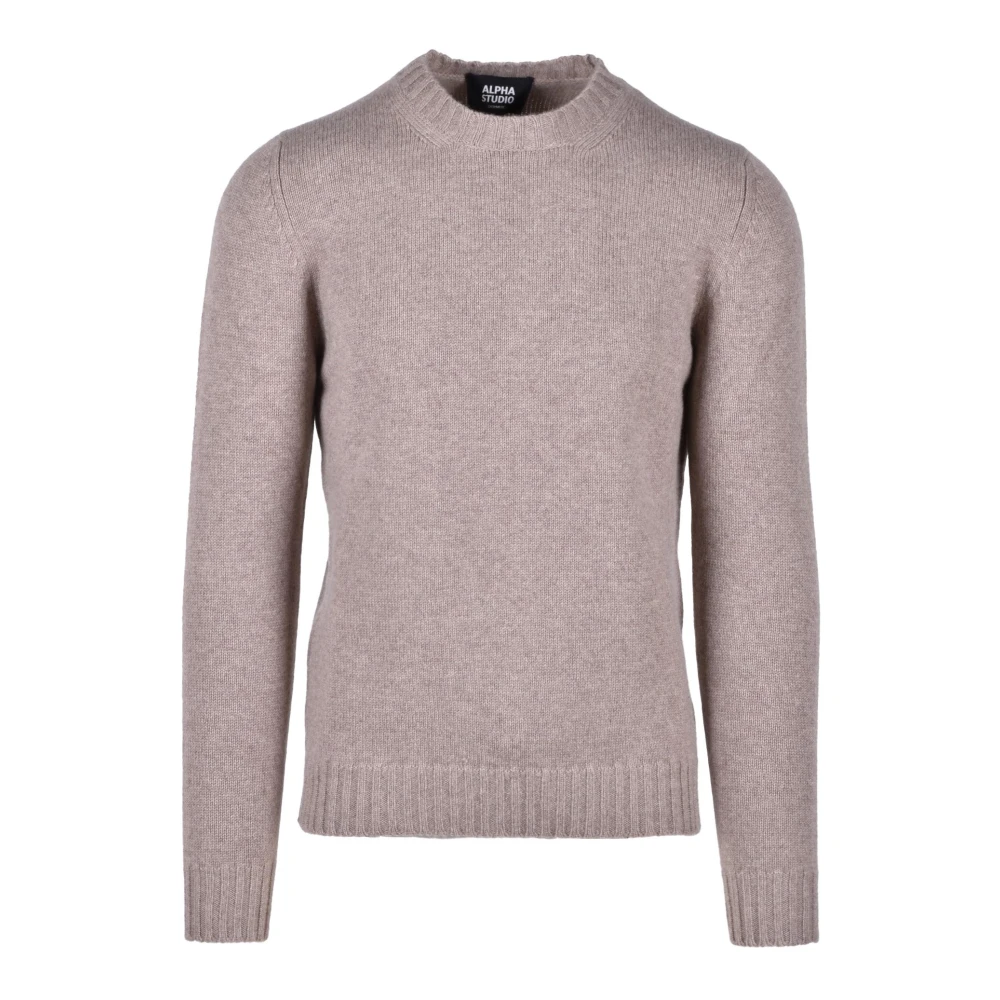 Alpha Studio Kasjmier Gebreide Trui Beige Heren