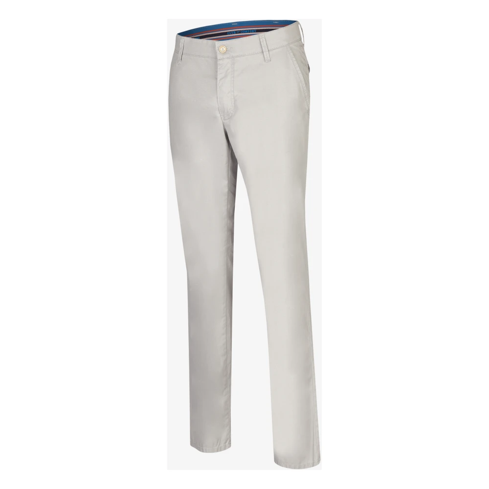 club of comfort Slim Fit Chino met Comfort Tailleband Gray Heren