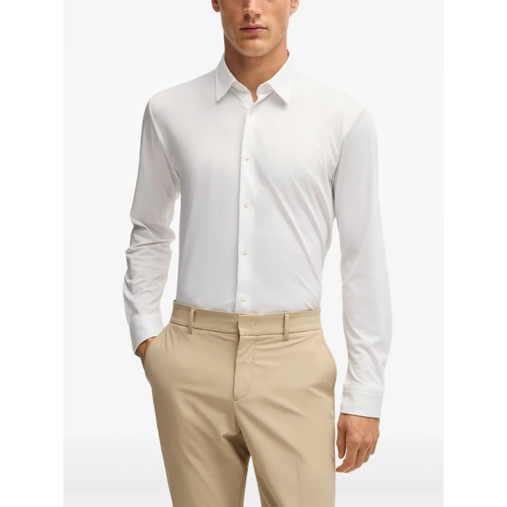 Hugo Boss Stretch shirt in 'P-Roan' stijl White Heren