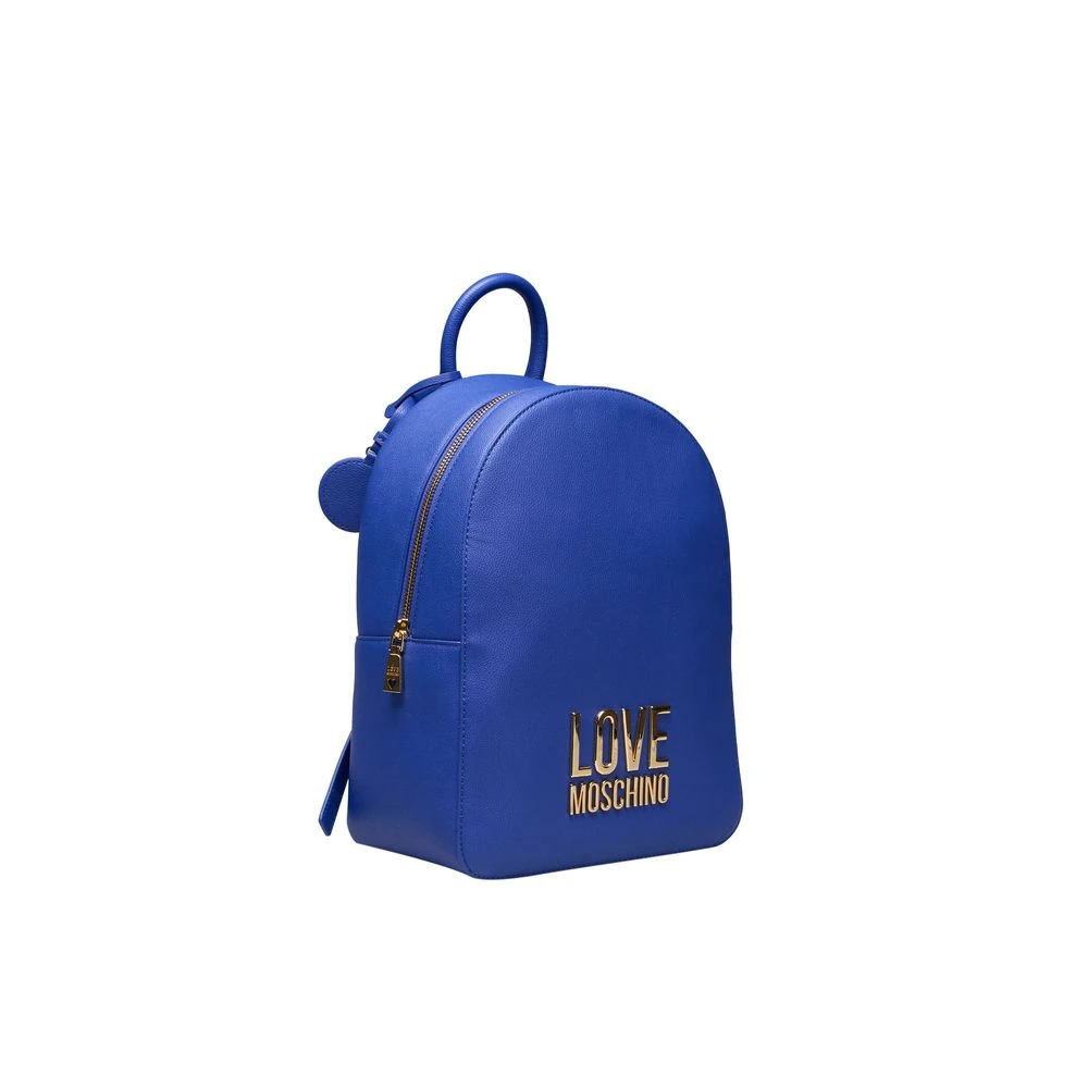 Love Moschino Blauwe Polyethyleen Rugzak met Verstelbare Banden Blue Dames