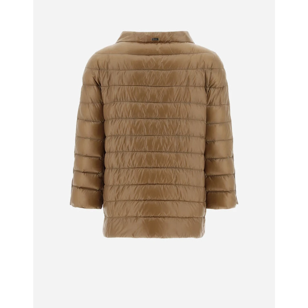 Herno Ultralichte Camel Nylon Jas Brown Dames