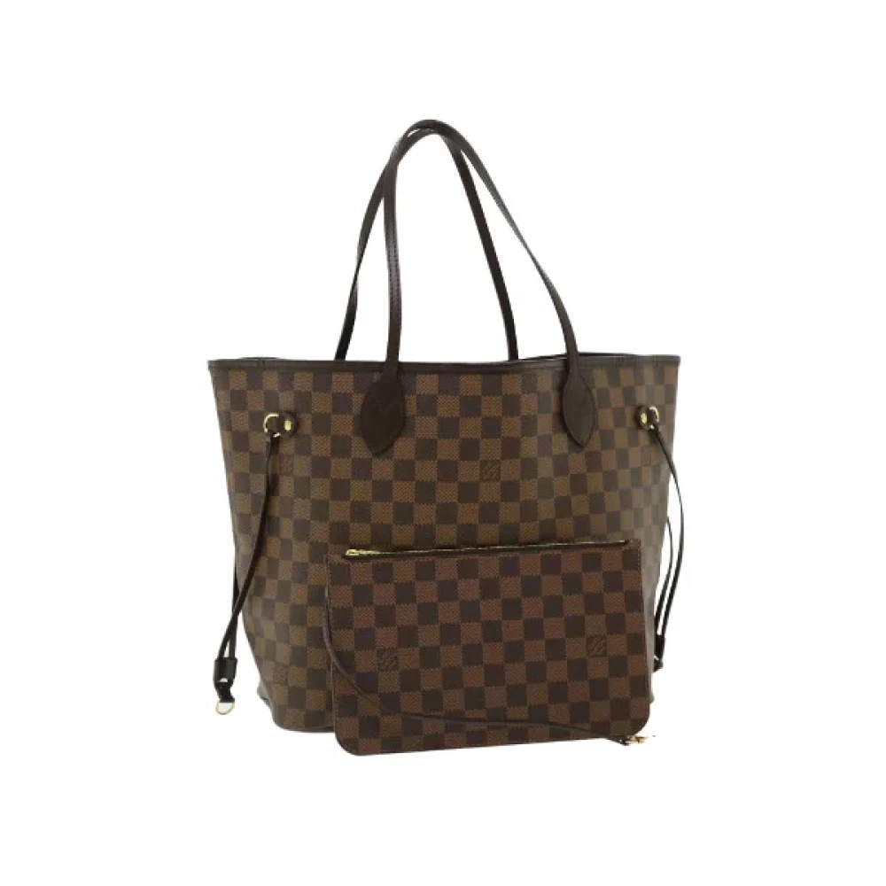 Louis Vuitton Vintage Tweedehands Bruin Canvas Neverfull Schoudertas Brown Dames