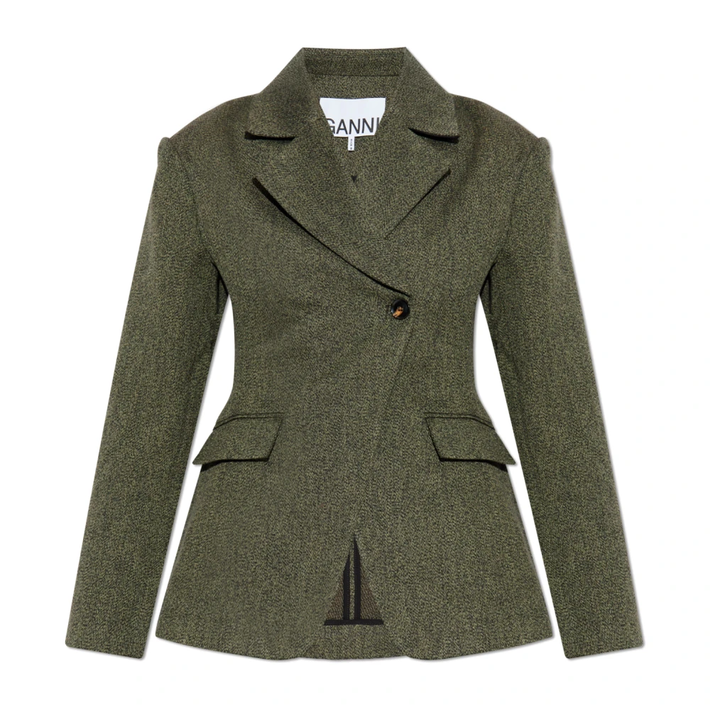 Ganni Women's Green Mouline Blazer