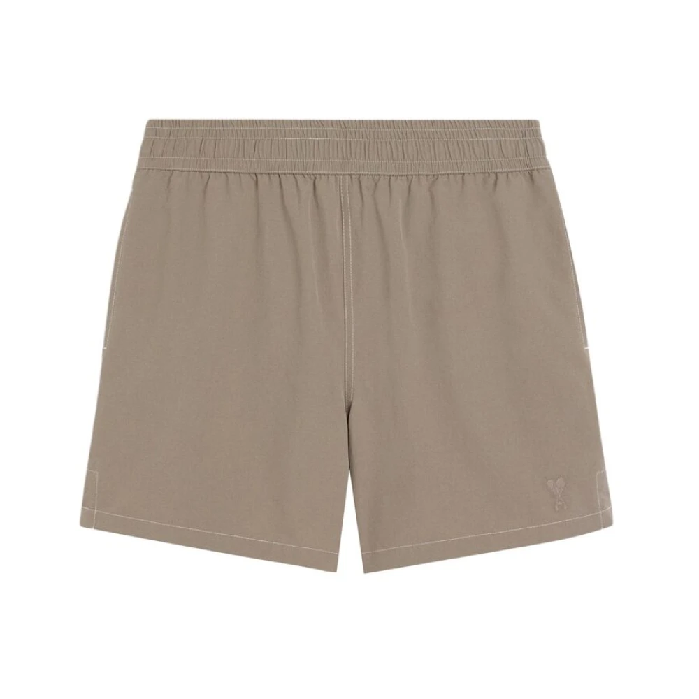 Ami Paris Ash Grey Beachwear Elastische Taille Gray Heren