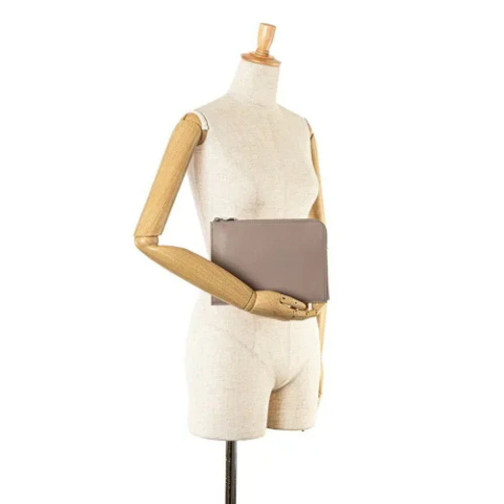 Louis Vuitton Vintage Pre-owned Leather clutches Beige Dames