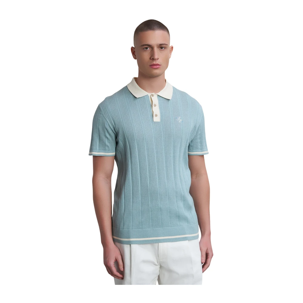 Filling Pieces Knit Polo Arona Blue Heren