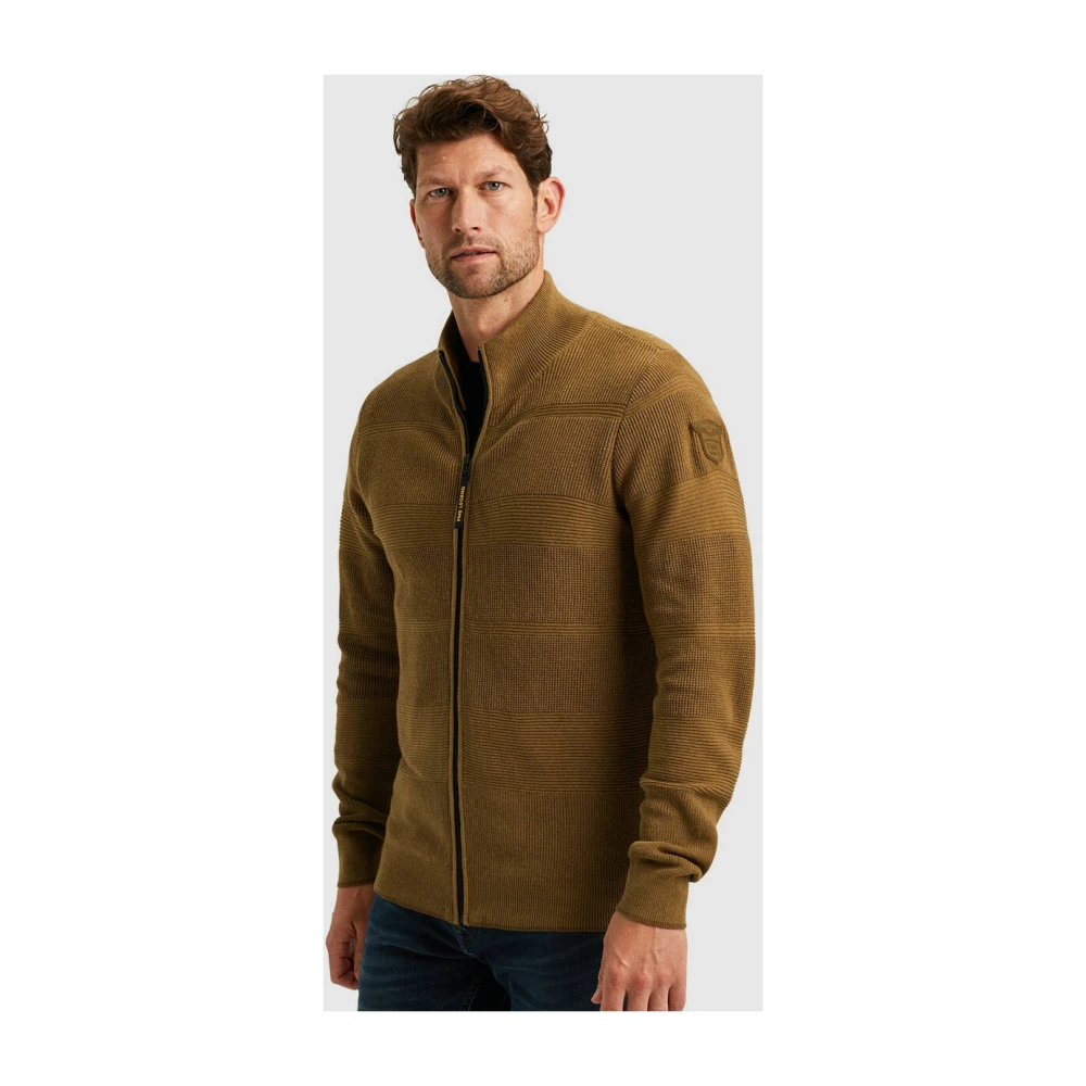 PME Legend Gebreide Katoenen Ritsjas Brown Heren