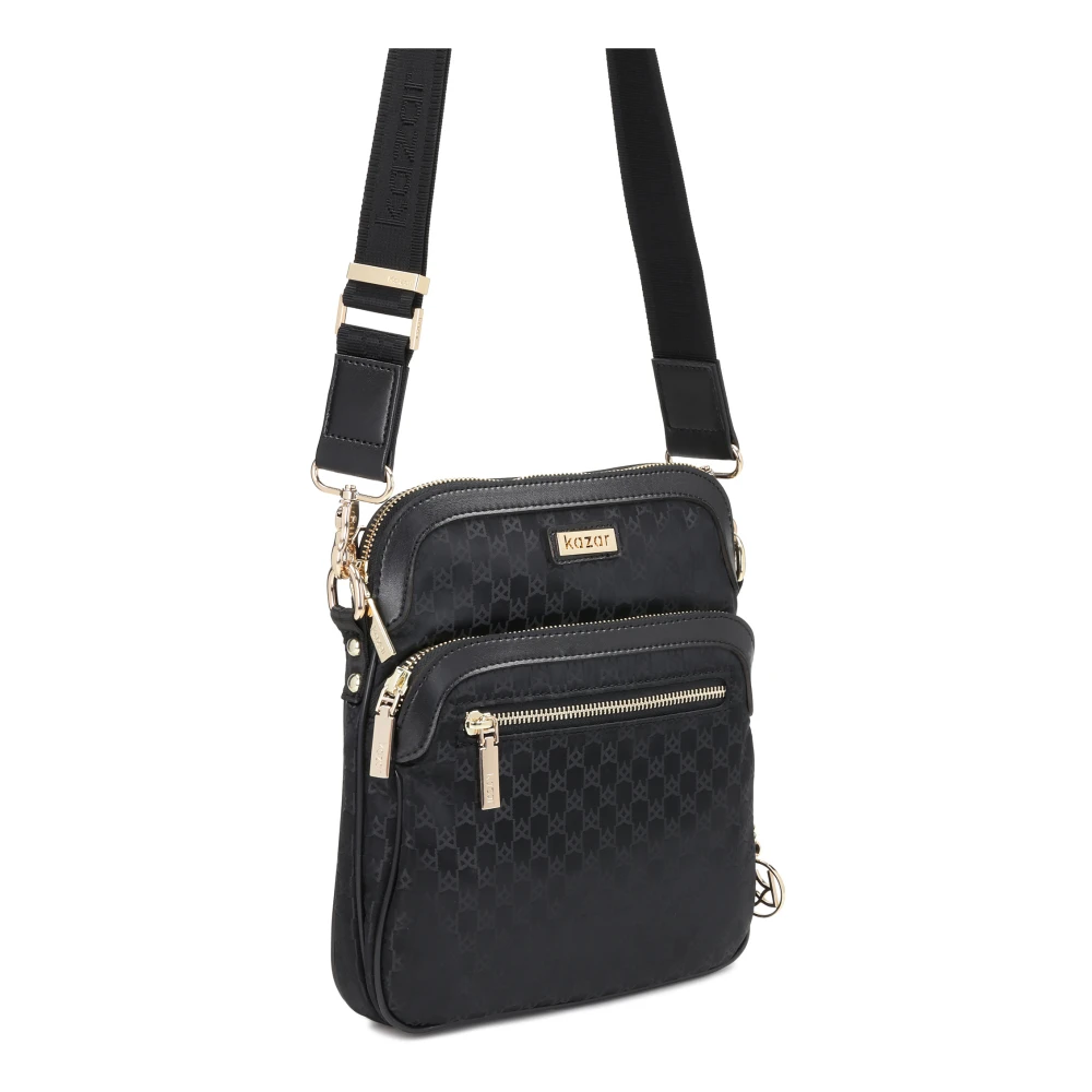 Kazar Dames zwarte messenger tas Black Dames