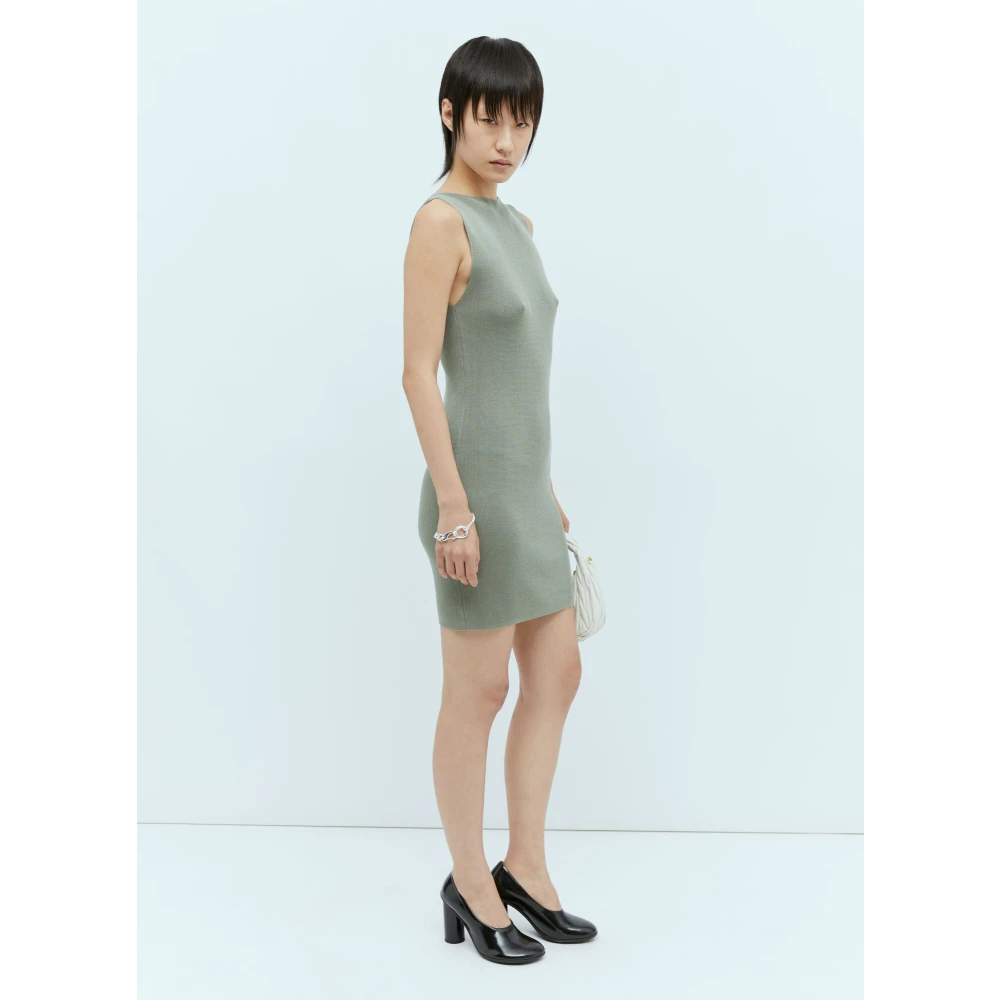 St. Agni Geribbelde Gebreide Mini Jurk Green Dames