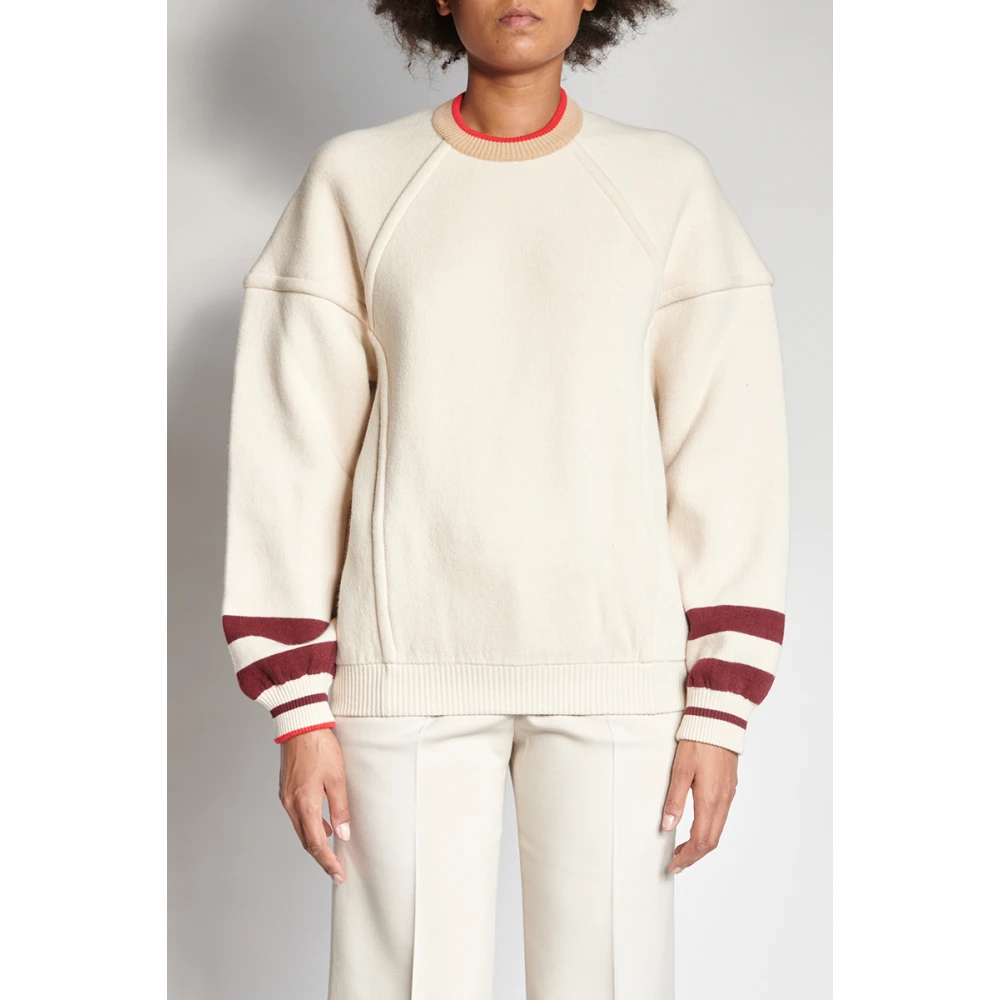 MRZ Ivoor Wol Kasjmier Crewneck Sweater Beige Dames