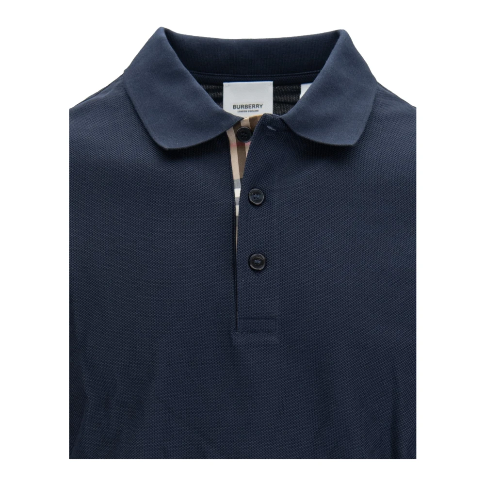 Burberry Heren Polo Shirt met Knopen Blue Heren