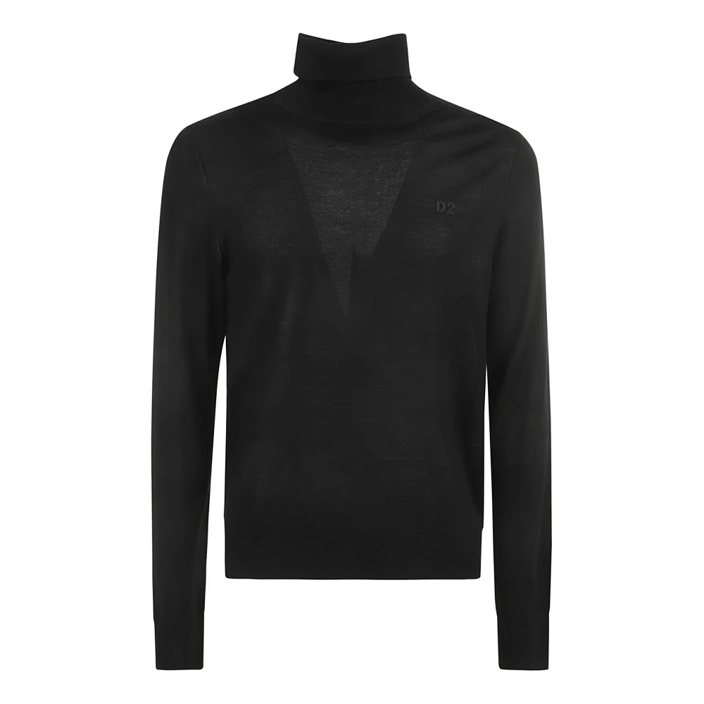 Dsquared2 Zwarte Sweater met Geborduurd Logo Black Heren