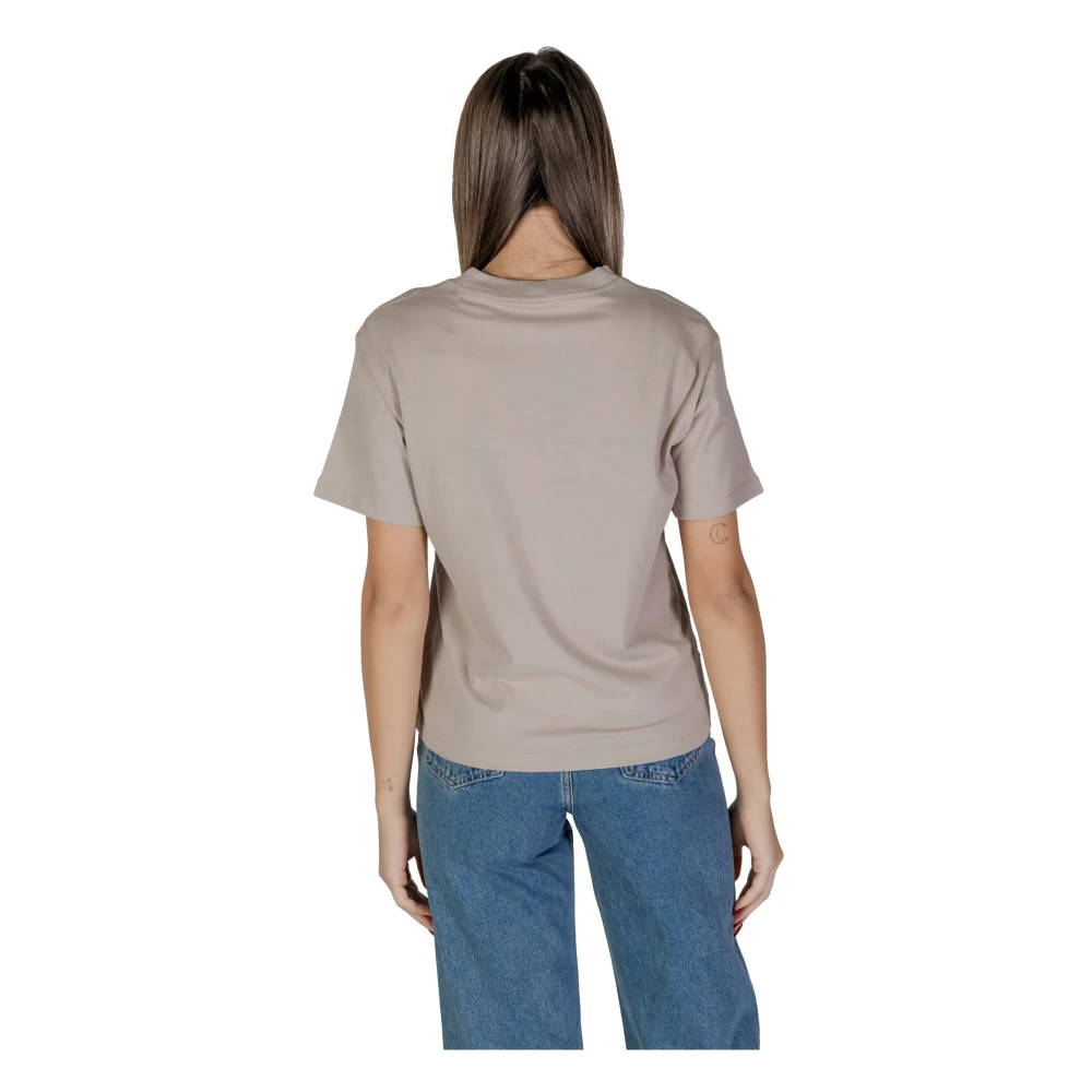 Calvin Klein Jeans Korte mouw katoenen T-shirt collectie Beige Dames
