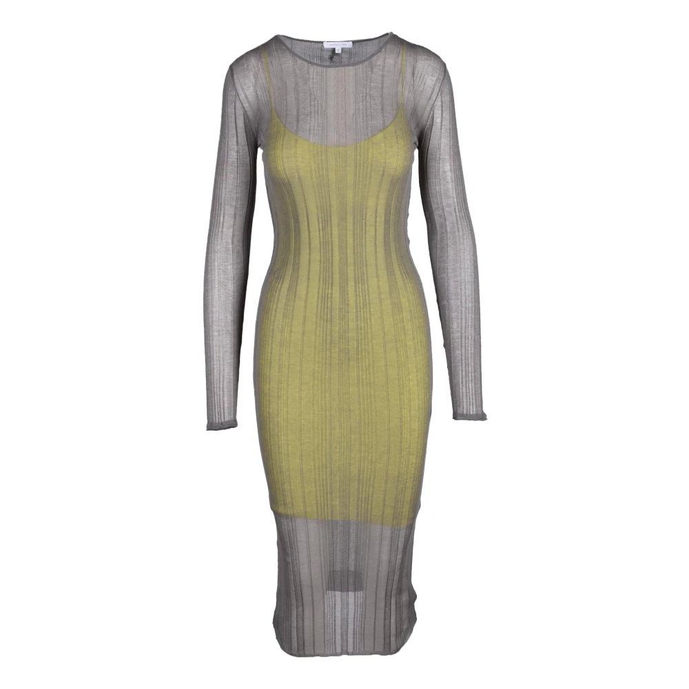PATRIZIA PEPE Elegante Katoenmix Jurk Green Dames