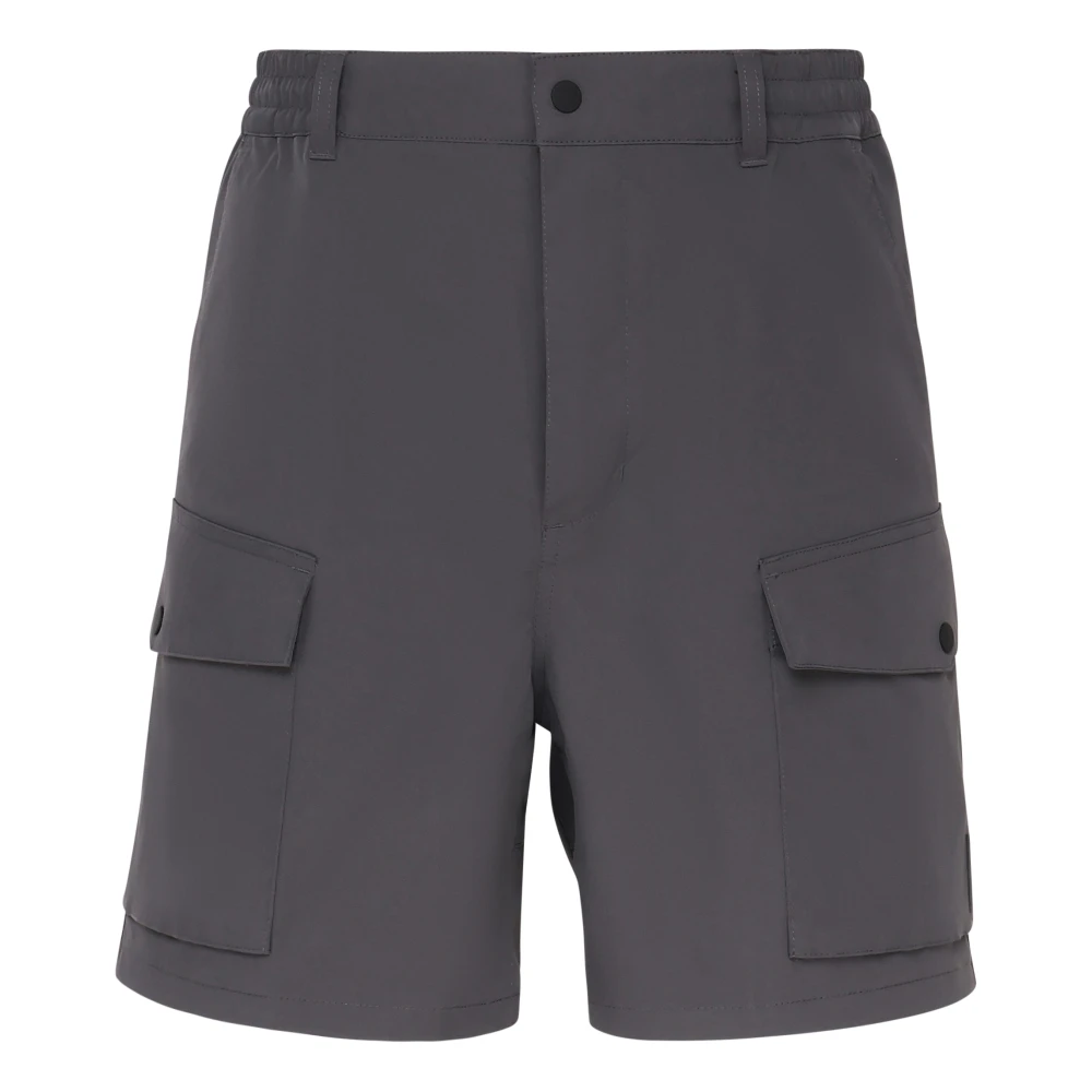 Cargo Style Grå Shorts med Store Lommer