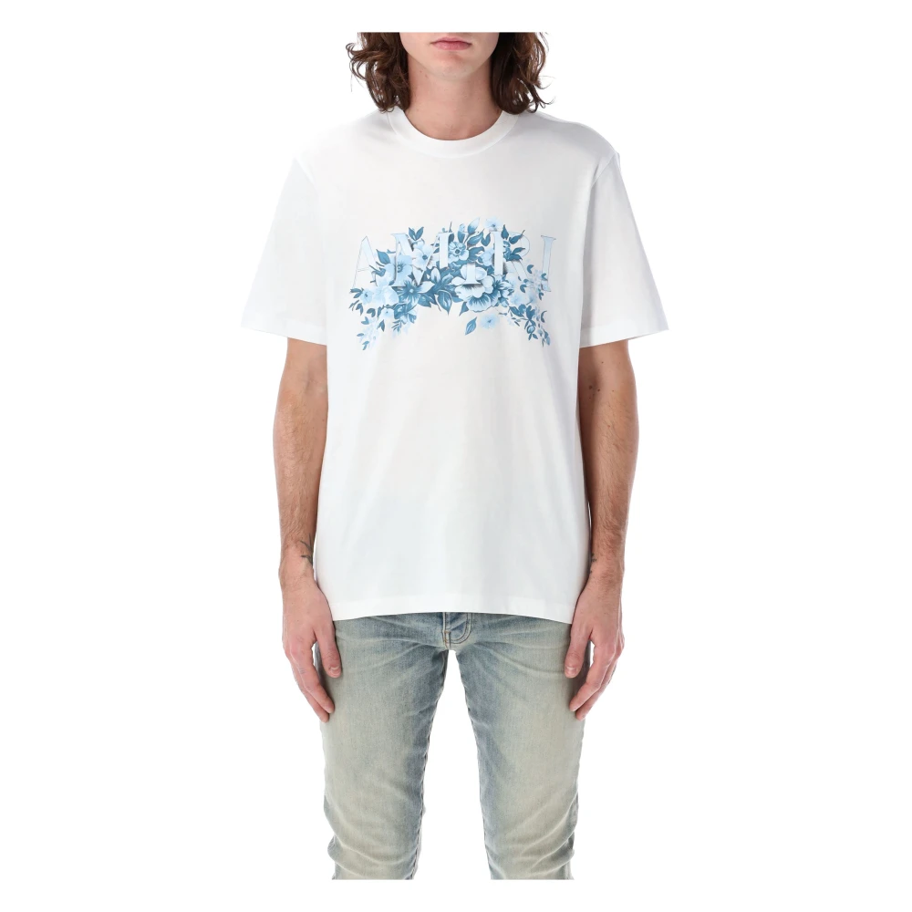 Amiri Witte Bloemenlogo T-shirt White Heren