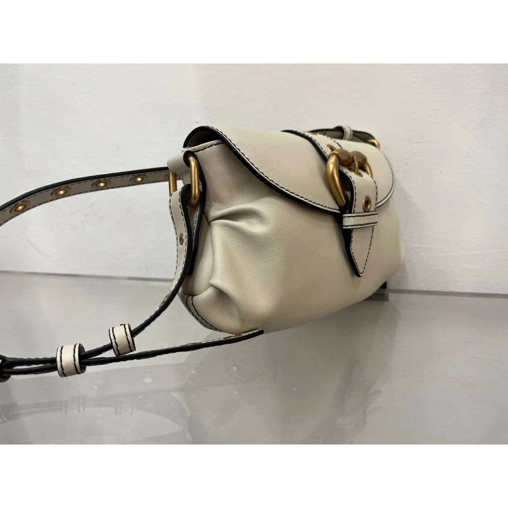 pinko Schouder Mini Jurk Beige Dames