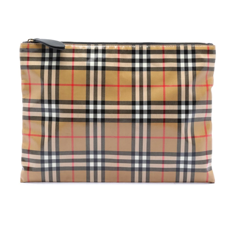Burberry Vintage Women's Brown Pre-Owned Vintage Check Clutch Bag