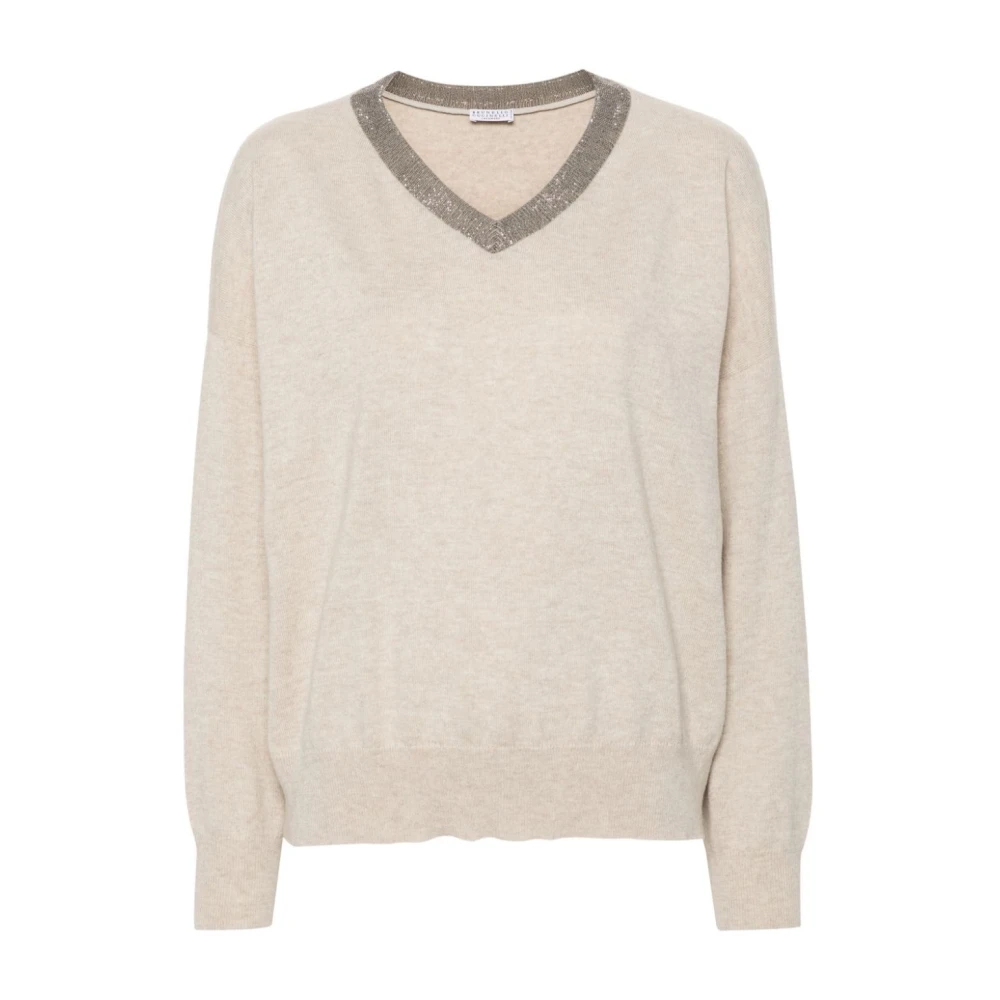 BRUNELLO CUCINELLI Casual Gestreept Jersey T-shirt Beige Dames