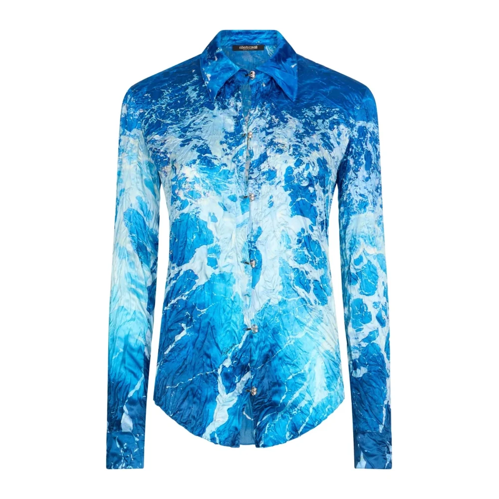 Roberto Cavalli Vrouw Blauw Dames, Blouses & Shirts, : Zijde, Extra Klein