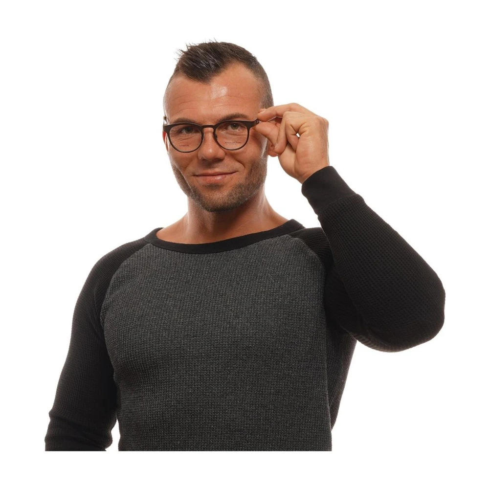 Ermenegildo Zegna Bronzen Ronde Titanium Optische Monturen Brown Heren