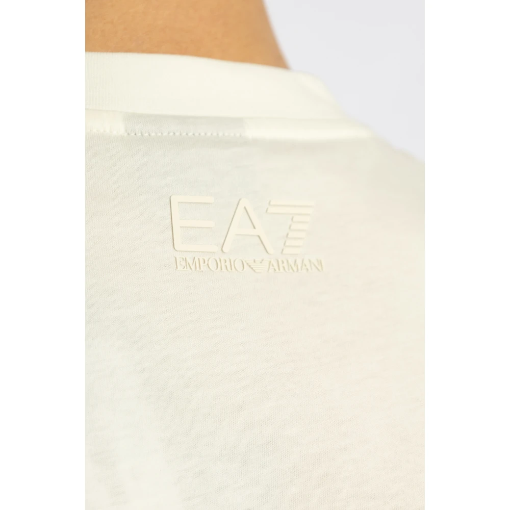 Emporio Armani EA7 T-shirt met logo Beige Heren
