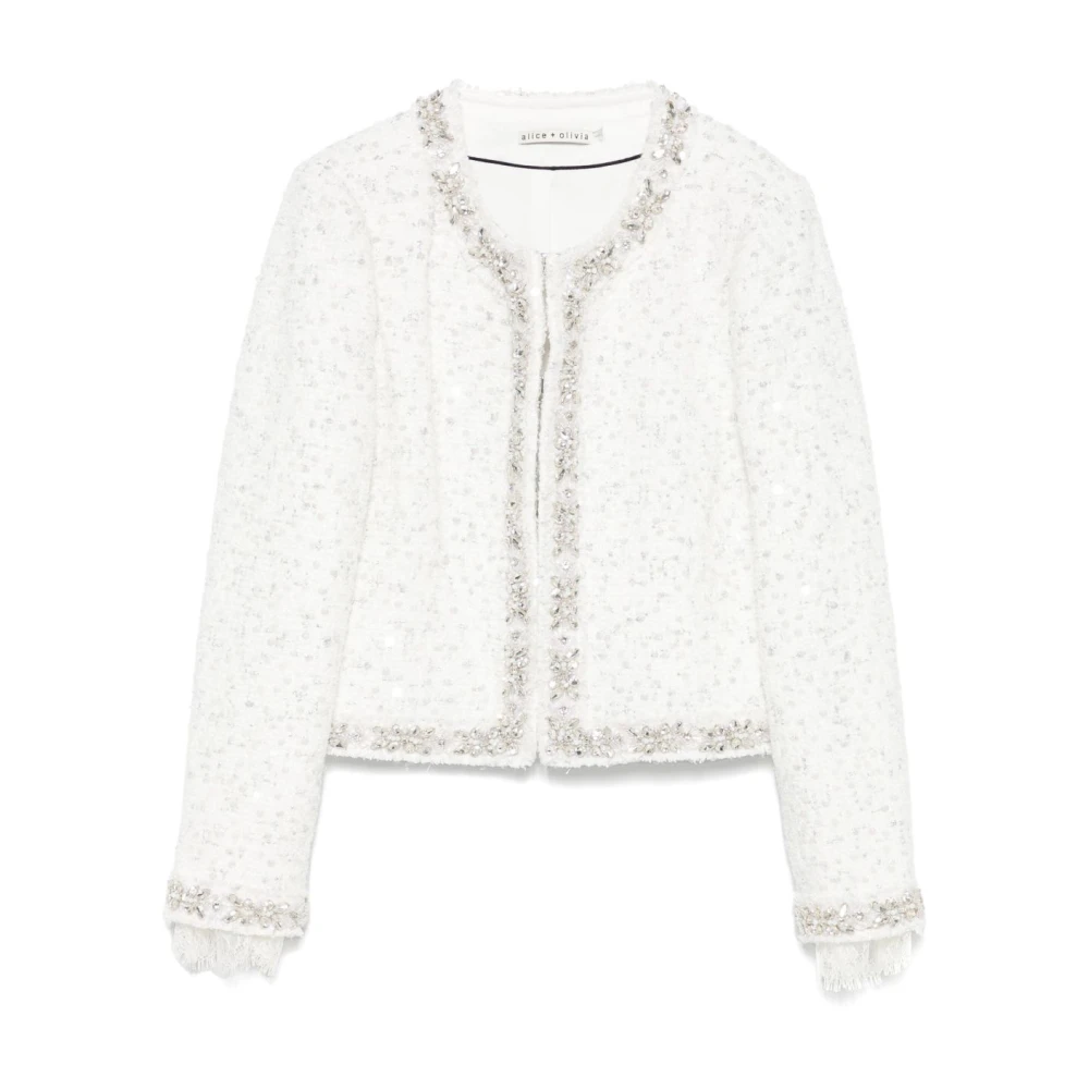 Alice + olivia Witte Paillettenjasje White Dames