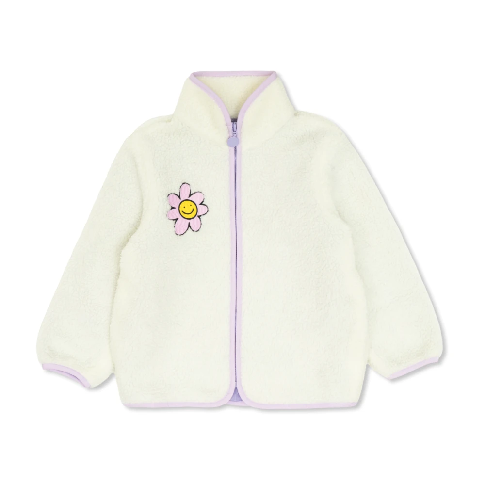 Stella Mccartney Unisex Kids Beige Fleece With A Floral Motif - Fleece Jackets - 8 Y - Kids