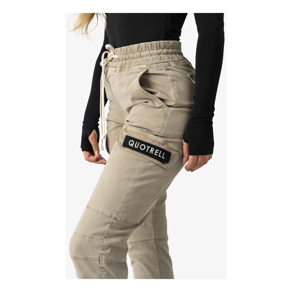 Quotrell Casablanca Cargo Broek Sand Zwart Beige Dames