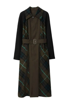 Rutig Trenchcoat med Paneler