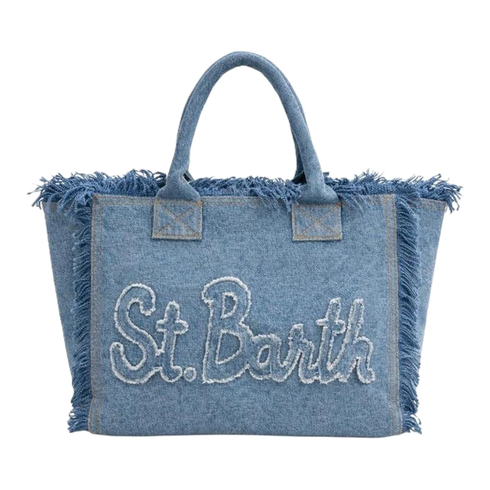 Mc2 Saint Barth Women's Blue Vanity Patch Shoulder Bag - Shopping Bags - One Size - Bags