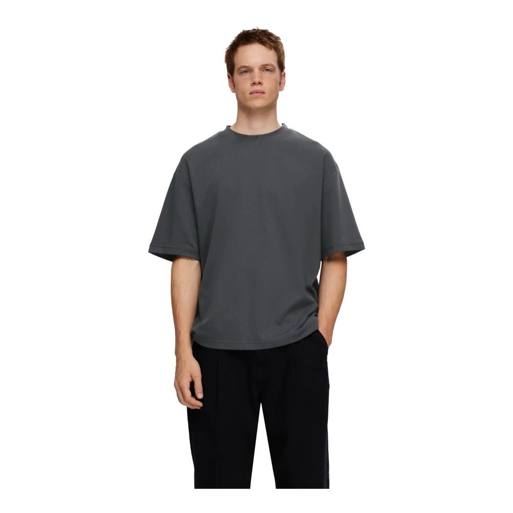 Selected Homme Casual T-shirt met korte mouwen Gray Heren