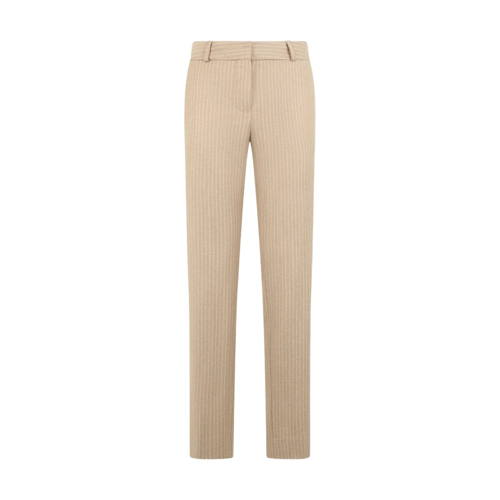 Brooks Brothers Beige Slim-Fit Trousers, Female, 2XL, Pinstripe Cigarette Fit Virgin Wool Trousers