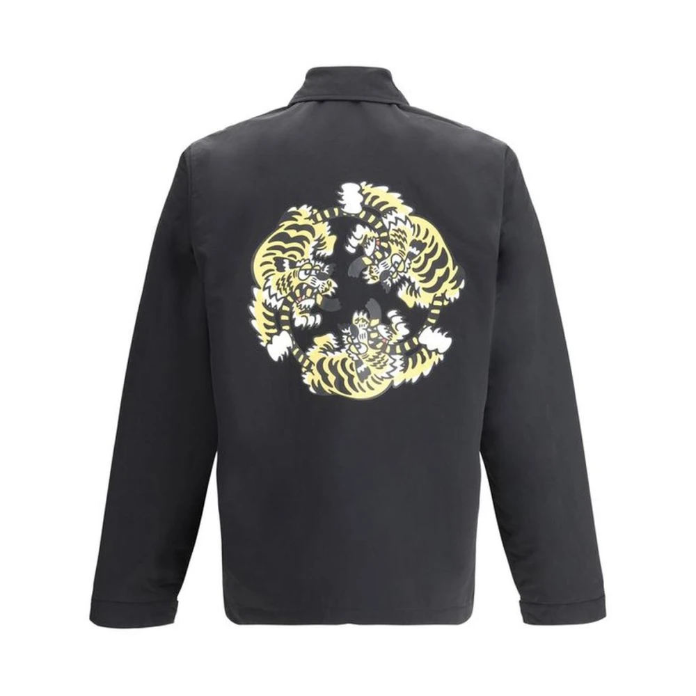 Kenzo Gewatteerde Maxi Print Overhemdjasje Black Heren
