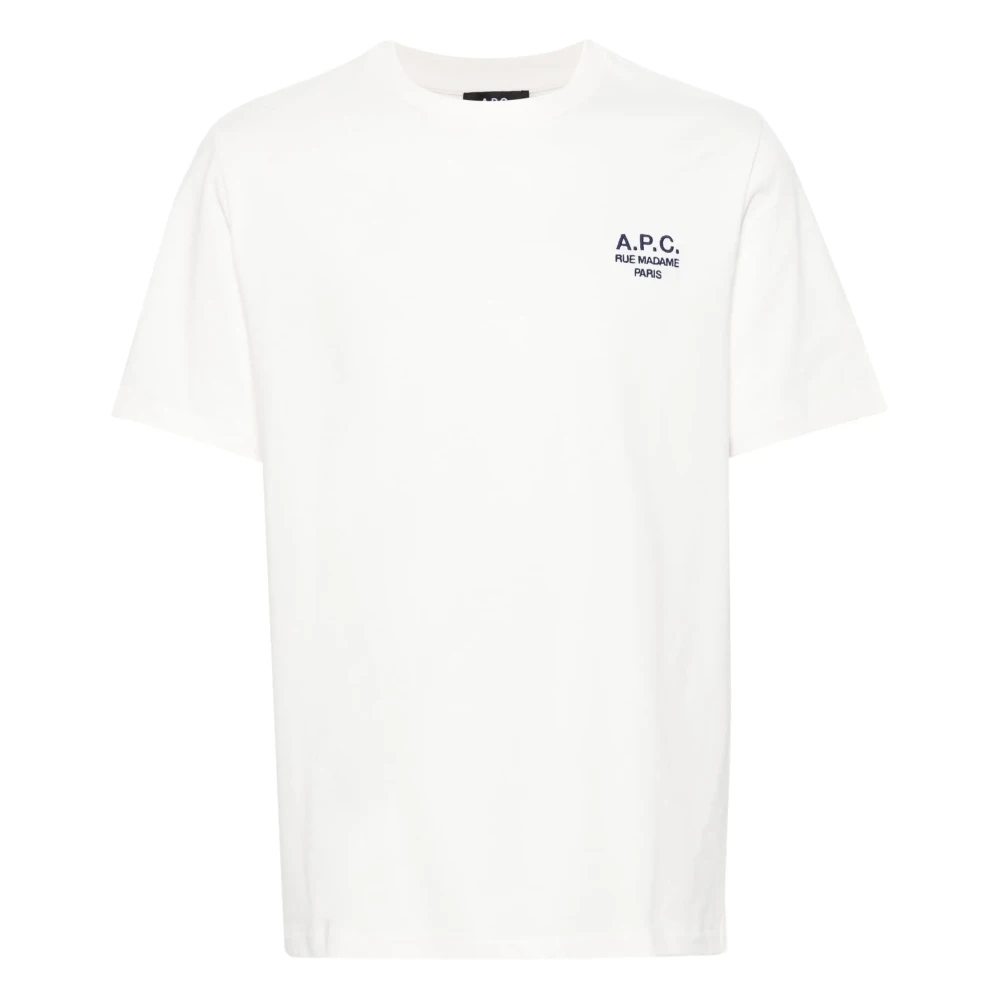 A.p.c. Men's White Cotton T-Shirt With Designer Code - T-Shirts - L - Tops