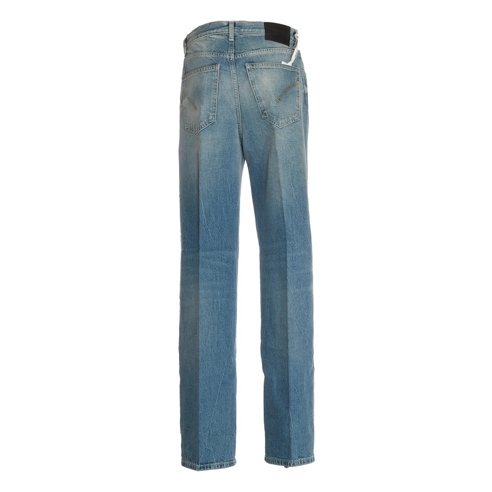 Dondup Wide Leg Light Denim Jeans Blue Dames