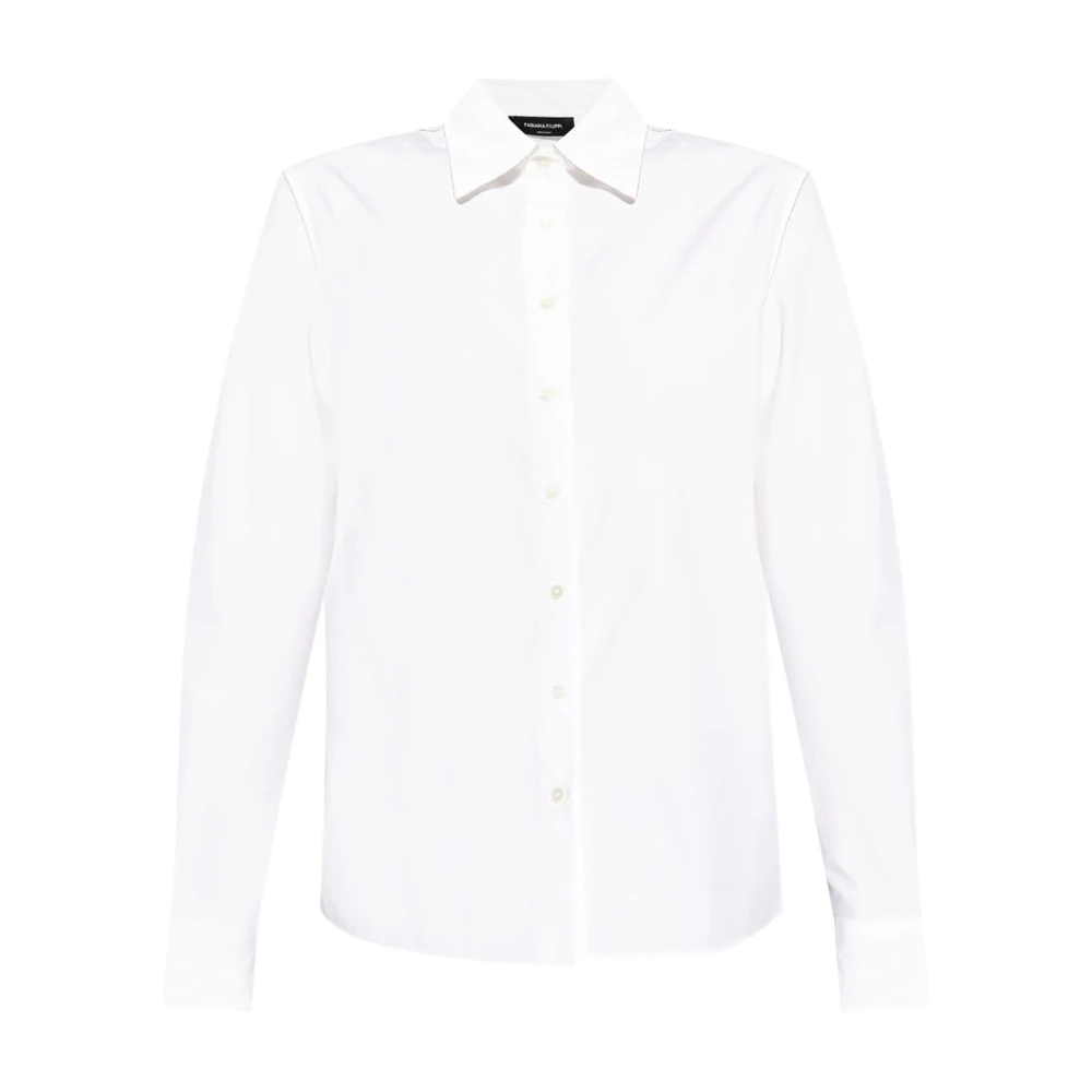 Fabiana Filippi Witte Kraag Trim Shirt White Dames