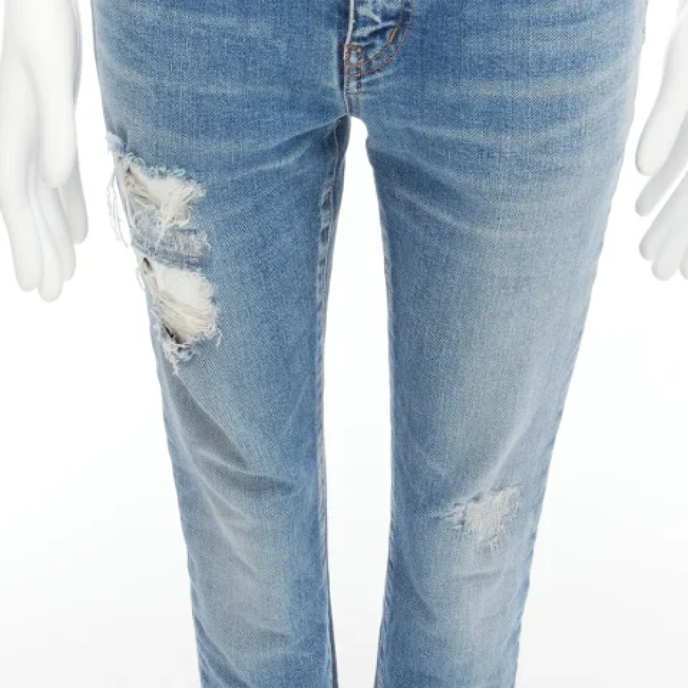 Saint Laurent Vintage Pre-owned Cotton jeans Blue Dames