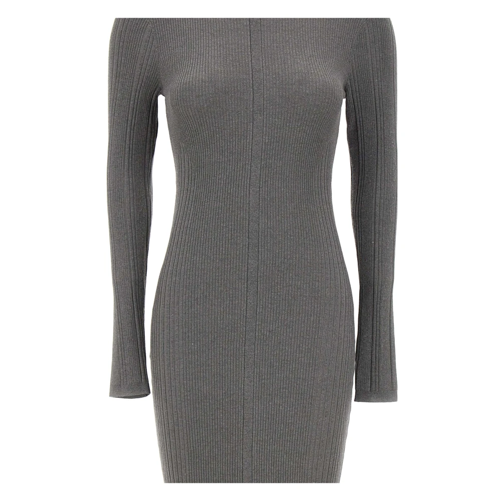 Remain Birger Christensen Geribbelde Grijze Midi Jurk Gray Dames