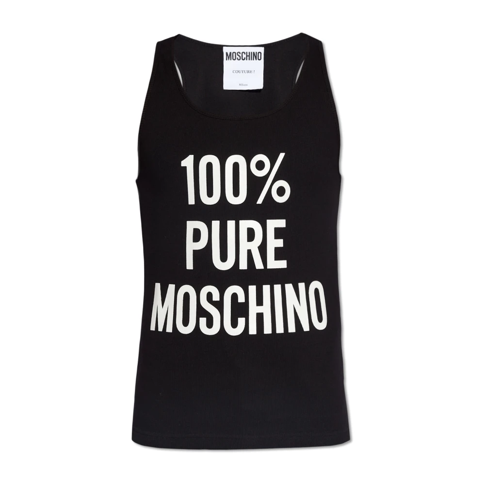 Moschino Mouwloos T-shirt Black Heren